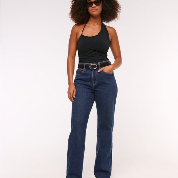 Abercrombie & Fitch Denim - Abercrombie & Fitch 90’s Relaxed Jean High Rise- Dark Blue Curve Love